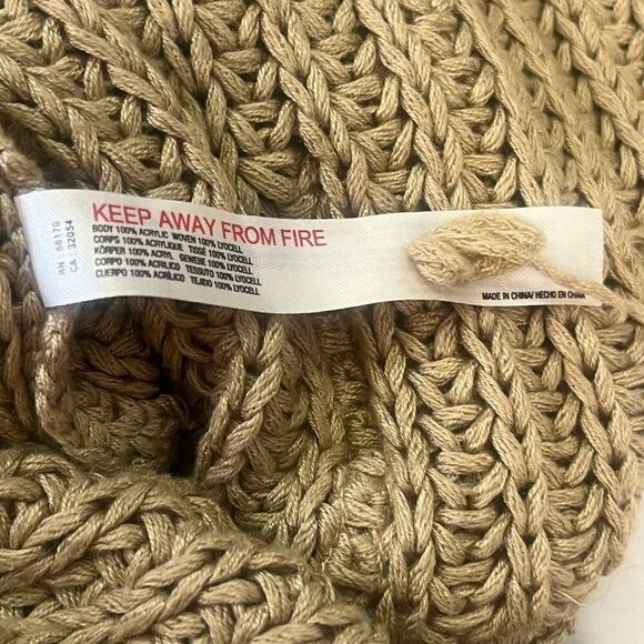 Anthropologie Daily Practice Open Air Tan Y2K Sweater Hooded Zip Front Vest Sz X - Picture 7 of 8